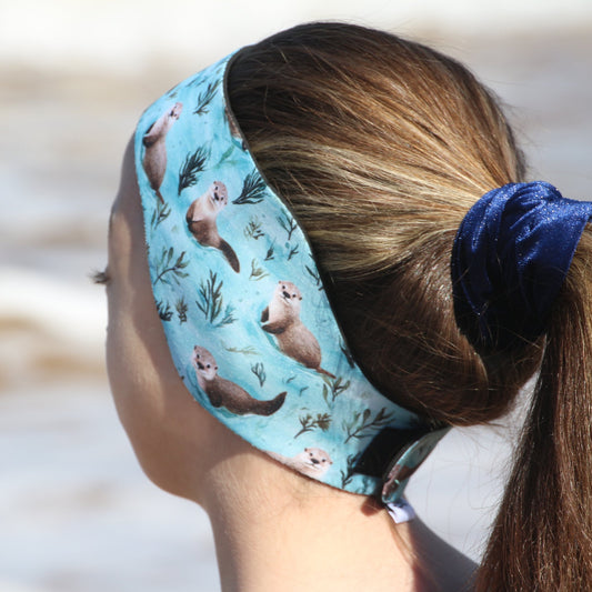 Audry Otter Swim Ear Band - Neoprene Ear Protection for Kids with Grommets