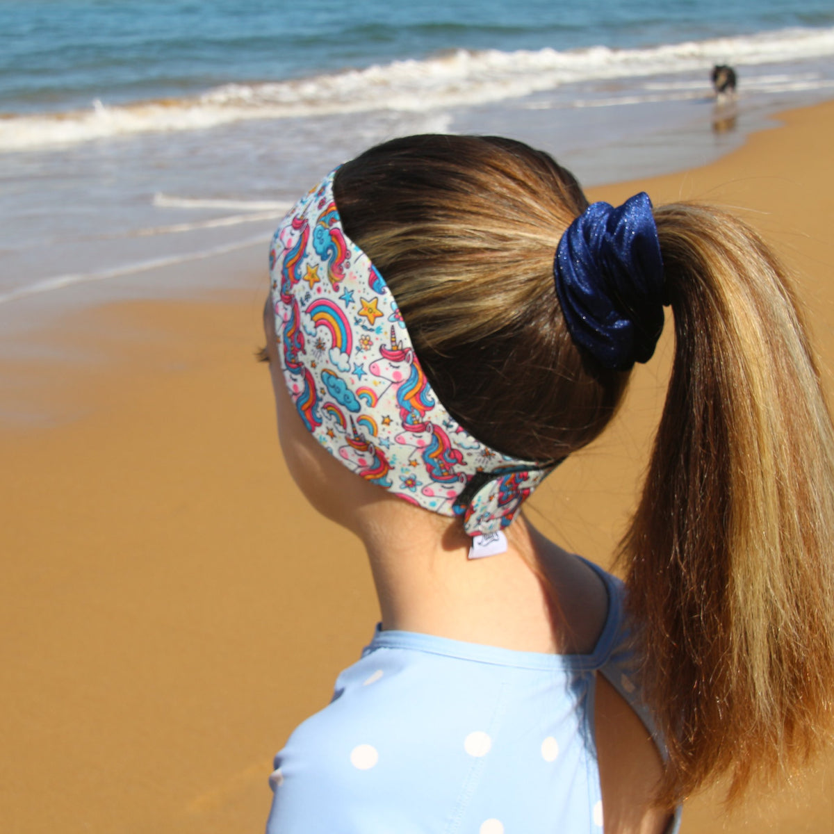 Audry Unicorn Swim Ear Band - Neoprene Ear Protection for Kids with Grommets