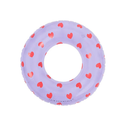 Inflatable Swim Ring - Sweet Hearts Transparent, 90 cm