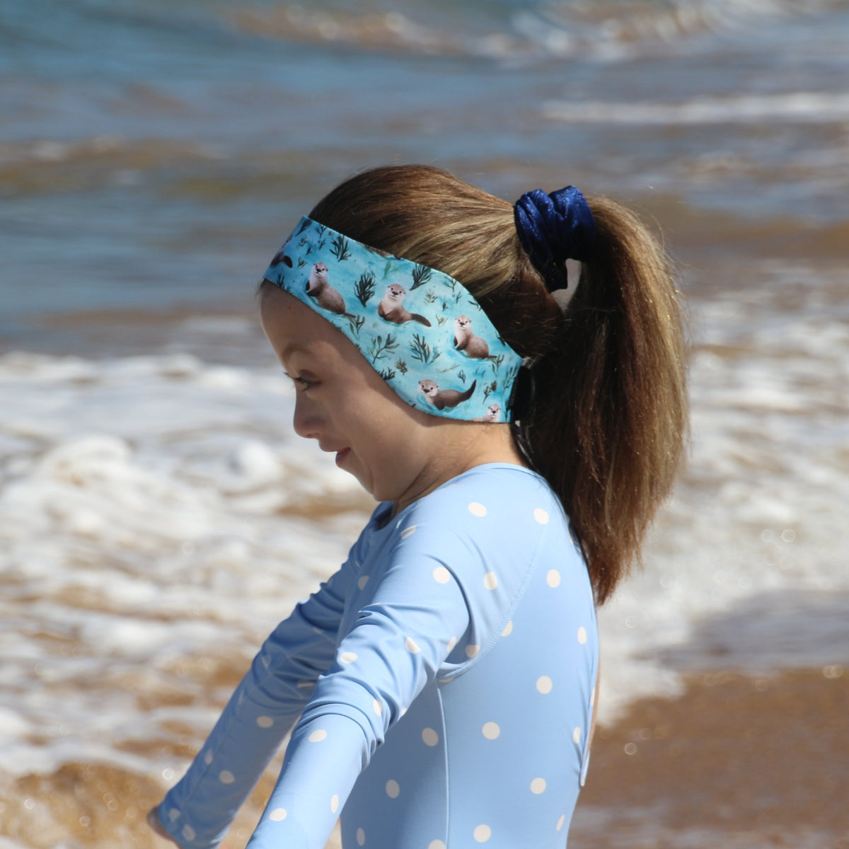 Audry Otter Swim Ear Band - Neoprene Ear Protection for Kids with Grommets